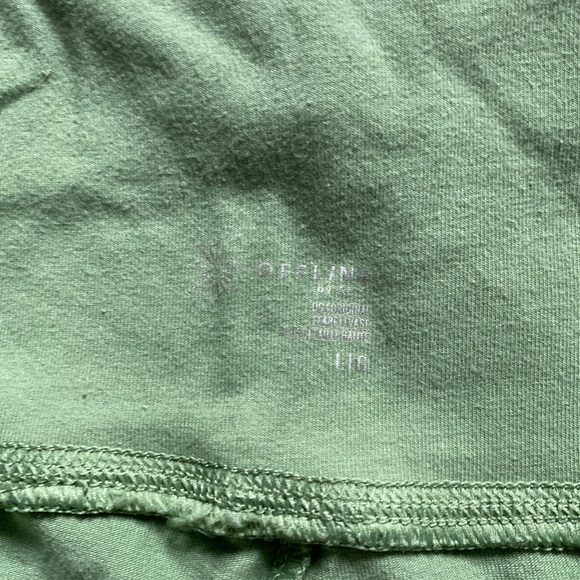 AERIE Matcha‎ Green Flare Leg Cotton Low Rise Y2K Retro Yoga Pilates Pants Large - Picture 3 of 5